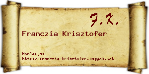 Franczia Krisztofer névjegykártya